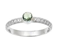 JEWELSTREZORO Green Amethyst Gemstone Band Ring for Men And Women Solid 925 Sterling Silver All Size Handmade Jewelry TSR115AL_1 (H)