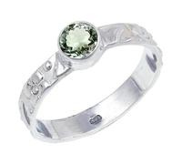 JEWELSTREZORO Green Amethyst Gemstone Band Ring for Men And Women Solid 925 Sterling Silver All Size Handmade Jewelry TSR121AL_1 (H)