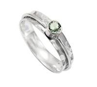 JEWELSTREZORO Green Amethyst Gemstone Band Ring for Men And Women Solid 925 Sterling Silver All Size Handmade Jewelry TSR152AL_1 (H)