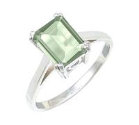 JEWELSTREZORO Green Amethyst Gemstone Band Ring Men And Women Sterling Silver All Size Gift Item Handmade Jewelry TSR1157AL_25 (U)