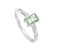 JEWELSTREZORO Green Amethyst Gemstone Band Ring Sterling Silver Men And Women All Size Handmade Jewelry TSR1140AL_3 (J)