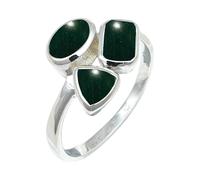 JEWELSTREZORO Green Jade Gemstone Band Ring Sterling Silver Men And Women All Size Handmade Jewelry TSR1155CD_37 (Z+1)