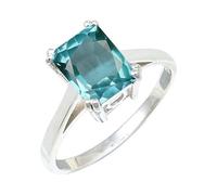 JEWELSTREZORO Green Paraiba Tourmaline Lab Grown Gemstone Band Ring Sterling Silver Men And Women All Size Handmade Jewelry TSR1157AS_37 (Z+1)