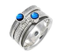 JEWELSTREZORO Labradorite Gemstone Band Ring Solid 925 Sterling Silver for Men And Women Gift Item All Size Handmade Jewelry TSR149BN_20 (R 1/2)