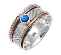 JEWELSTREZORO Labradorite Gemstone Band Ring Solid 925 Sterling Silver for Men And Women Gift Item All Size Handmade Jewelry TSR157BN_20 (R 1/2)