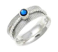 JEWELSTREZORO Labradorite Gemstone Band Ring Solid 925 Sterling Silver for Men And Women Gift Item All Size Handmade Jewelry TSR154BN_20 (R 1/2)