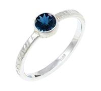JEWELSTREZORO London Blue Topaz Lab Grown Gemstone Band Ring Solid 925 Sterling Silver for Men And Women All Size Jewelry TSR132AT_11 (N)