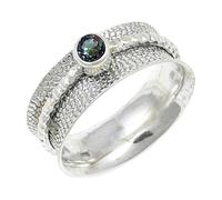 JEWELSTREZORO Mystic Topaz Gemstone Band Ring for Men And Women Solid 925 Sterling Silver All Size Handmade Jewelry TSR154AG_4 (J 1/2)