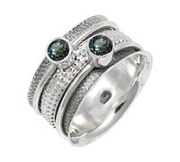 JEWELSTREZORO Mystic Topaz Gemstone Band Ring for Men And Women Solid 925 Sterling Silver All Size Handmade Jewelry TSR149AG_4 (J 1/2)