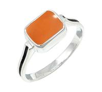 JEWELSTREZORO Peach Moonstone Gemstone Band Ring Men And Women All Size Sterling Silver Handmade Jewelry TSR1159BR_5 (K)