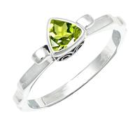 JEWELSTREZORO Peridot Gemstone Band Ring Men And Women All Size Sterling Silver Handmade Jewelry TSR1231AJ_38 (Z+2)