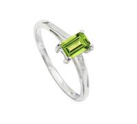 JEWELSTREZORO Peridot Gemstone Band Ring Sterling Silver Men And Women All Size Handmade Jewelry TSR1140AJ_38 (Z+2)