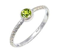 JEWELSTREZORO Peridot Gemstone Solid 925 Sterling Silver for Men And Women Band Ring All Size Handmade Jewelry TSR128AJ_31 (X)
