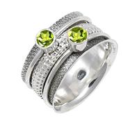 JEWELSTREZORO Peridot Gemstone Solid 925 Sterling Silver for Men And Women Band Ring All Size Handmade Jewelry TSR149AJ_9 (M)