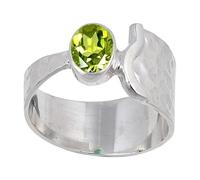 JEWELSTREZORO Peridot Gemstone Solid 925 Sterling Silver for Men And Women Band Ring All Size Handmade Jewelry TSR125AJ_9 (M)