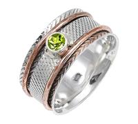 JEWELSTREZORO Peridot Gemstone Solid 925 Sterling Silver for Men And Women Band Ring All Size Handmade Jewelry TSR157AJ_1 (H)