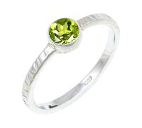 JEWELSTREZORO Peridot Gemstone Solid 925 Sterling Silver for Men And Women Band Ring All Size Handmade Jewelry TSR132AJ_6 (K 1/2)