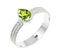 JEWELSTREZORO Peridot Gemstone Solid 925 Sterling Silver for Men And Women Band Ring All Size Handmade Jewelry TSR130AJ_31 (X)