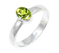 JEWELSTREZORO Peridot Gemstone Solid 925 Sterling Silver for Men And Women Band Ring All Size Handmade Jewelry TSR127AJ_32 (X 1/2)