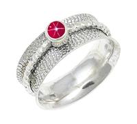 JEWELSTREZORO Pink Lindy Star Lab Grown Gemstone Silver Band Ring Solid 925 Sterling Silver Handmade for Men And Women Handmade Jewelry TSR154BH_10 (M 1/2)