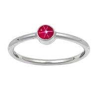 JEWELSTREZORO Pink Lindy Star Lab Grown Gemstone Silver Band Ring Solid 925 Sterling Silver Handmade for Men And Women Handmade Jewelry TSR107BH_10 (M 1/2)