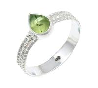 JEWELSTREZORO Prehnite Gemstone Band Ring Solid 925 Sterling Silver for Men And Women Gift Item All Size Handmade Jewelry TSR130CH_5 (K)