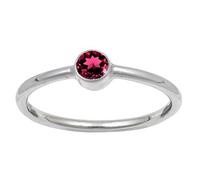 JEWELSTREZORO Rubellite Lab Grown Gemstone Band Ring for Men And Women 925 Sterling Silver Band Ring Handmade Jewelry TSR107AQ_5 (K)