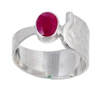 JEWELSTREZORO Ruby Lab Grown Gemstone Band Ring For Men And Women 925 Sterling Silver Gift Item Handmade Jewelry TSR125AM_37 (Z+1)