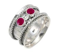 JEWELSTREZORO Ruby Lab Grown Gemstone Band Ring For Men And Women 925 Sterling Silver Gift Item Handmade Jewelry TSR146AM_1 (H)