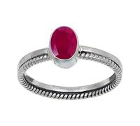 JEWELSTREZORO Ruby Lab Grown Gemstone Band Ring For Men And Women 925 Sterling Silver Gift Item Handmade Jewelry TSR109AM_1 (H)