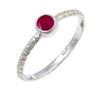 JEWELSTREZORO Ruby Lab Grown Gemstone Band Ring For Men And Women 925 Sterling Silver Gift Item Handmade Jewelry TSR128AM_1 (H)