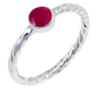 JEWELSTREZORO Ruby Lab Grown Gemstone Band Ring For Men And Women 925 Sterling Silver Gift Item Handmade Jewelry TSR123AM_1 (H)