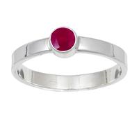 JEWELSTREZORO Ruby Lab Grown Gemstone Band Ring For Men And Women 925 Sterling Silver Gift Item Handmade Jewelry TSR106AM_1 (H)