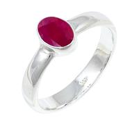 JEWELSTREZORO Ruby Lab Grown Gemstone Band Ring For Men And Women 925 Sterling Silver Gift Item Handmade Jewelry TSR127AM_1 (H)