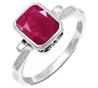 JEWELSTREZORO Ruby Lab Grown Gemstone Band Ring Men And Women All Size Sterling Silver Handmade Jewelry TSR1229AM_1 (H)