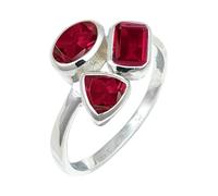 JEWELSTREZORO Ruby Lab Grown Gemstone Band Ring Men And Women Sterling Silver Gift Item Handmade Jewelry TSR1155AM_1 (H)