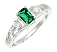 JEWELSTREZORO Ruby Lab Grown Gemstone Band Ring Silver Solid 925 Sterling Silver Handmade for Men And Women TSR1248AM_1 (H)