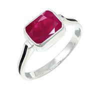 JEWELSTREZORO Ruby Lab Grown Gemstone Band Ring Sterling Silver Men And Women All Size Handmade Jewelry TSR1159AM_1 (H)