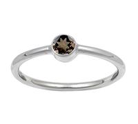 JEWELSTREZORO Smoky Quartz Gemstone Solid 925 Sterling Silver Band Ring Handmade for Men And Women Band Ring TSR107AD_28 (V 1/2)
