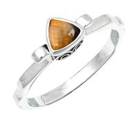 JEWELSTREZORO Tiger Eye Gemstone Band Ring Men And Women All Size Sterling Silver Handmade Jewelry TSR1231CC_4 (J 1/2)