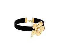 Jewemia Big Flower Choker Necklaces Pearl Flower Choker Vintage Big Floral Necklace Weddings Party Jewelry for Women Necklace, One Size, Metal, No Gemstone