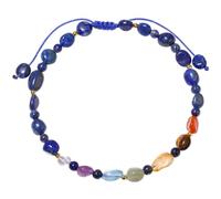 Jewever 7 Chakra Crystals and Stones Anklet Irregular Tumbled Gems Beaded Ankle Bracelets for Women Spiritual Energy Meditation Yoga Healing Jewelry Mom's Gifts, 22-25 cm (8.5"-10"), Stone, Lapis