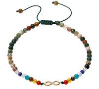 Jewever 7 Chakra Infinity Beach Anklet Bracelet for Women Foot Worry Stone Relive Anxiety Jewelry Healing Crystal Gemstone, Stone, Indian Agate