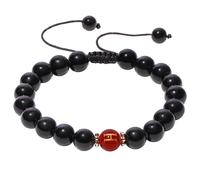 Jewever Initial Bracelets for Women and Men Handmade Red Black Obsidian Red Agate Letter Friendship Bracelets Beaded Couples Bracelets Unisex Meaningful Gifts, Gemstone, obsidian
