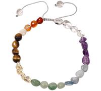 Jewever Irregular 7 Chakra Beaded Anklet Spiritual Energy Reiki Tumbled Stones and Crystals Ankle Bracelets for Women Yoga Meditation