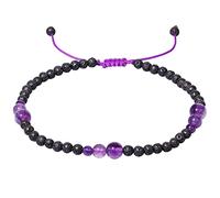 Jewever Lava Rock/Crystals and Gemstones Anklet Bracelet for Women Beach Foot Essential Oil Diffusers Cord Adjustable (8.5-10 Inches), 25.40 cm, Stone, Amethyst