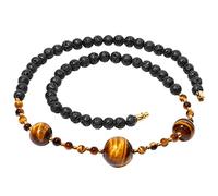 Jewever Necklace for Women Men Tiger Eye Lava Stone Reiki Crystals and Gemstones Essential Oil Diffusers Anti Anxiety Strand Mens Necklaces Jewelry