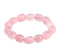 Jewever Rose Quartz Crystal Crystal Beaded Bracelets for Women Meditation Yoga Balance Anti Anxiety Bring Lucky Natural Gem Elastic Bracelet 6.5"