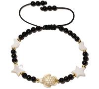 Jewever Shell Moon and Star/Turtle Bracelet for Women Friendship Bracelets Beach Jewelry Genuine Agate Aventurine Stretch, 5 UK, Stone, Agate