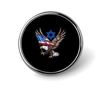 Jewish America USA Flag Eagle Israel Round Badges Personalized Button Brooch Lapel Pins for Clothing Decoration